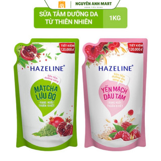  Sữa Tắm Dưỡng Thể Sáng Da Hazeline Matcha Lựu Đỏ  Yến Mạch Dâu Túi 900Gr 