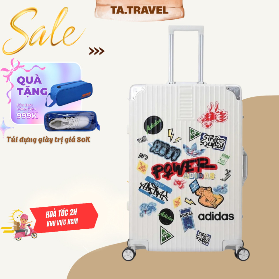 [CK.Vali] Vali Adidas sticker màu trắng sữa size 20 - 28 Cao cấp