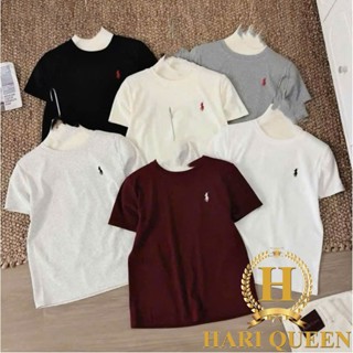 (COTTON MÁT) Áo thun nữ dáng babytee ngắn tay thêu logo Ngựa 5 màu phong cách Hàn Quốc HARIQUEEN