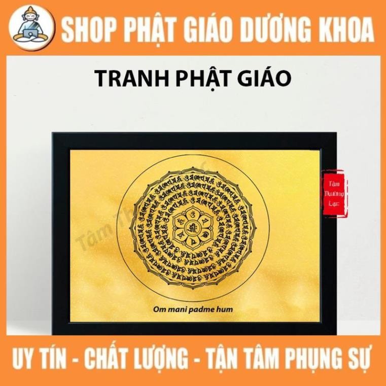 Tranh Phật, khung tranh Om mani padme hum. Treo tường để bàn. Tâm an lạc DƯƠNG KHOA SHOP