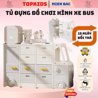 Tủ Oto Bus Phong Cách Hàn Quốc Topkids, Đựng Đồ Chơi, Quần Áo Có Bánh Xe Đựng Đồ Ngăn Nắp