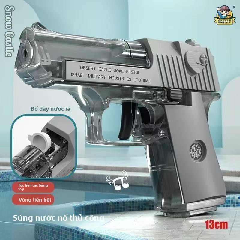 Súng nước Desert Eagle rỗng treo trở lại, súng nước cho trẻ em, trò chơi nước ngoài trời, đồ chơi sú