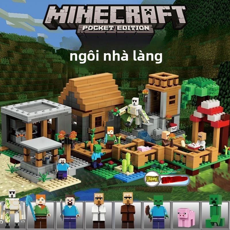 Tương thích với LEGO Blocks Minecraft End Portal Showdown Ender Dragon, đồ chơi lắp ráp mảnh ghép nh