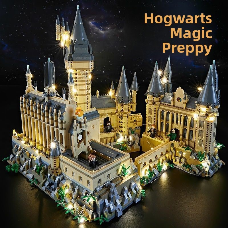 Tương thích với LEGO Lâu đài Hogwarts, khối xây dựng Harry Potter, loại khổng lồ độ khó cao10000Hạt8