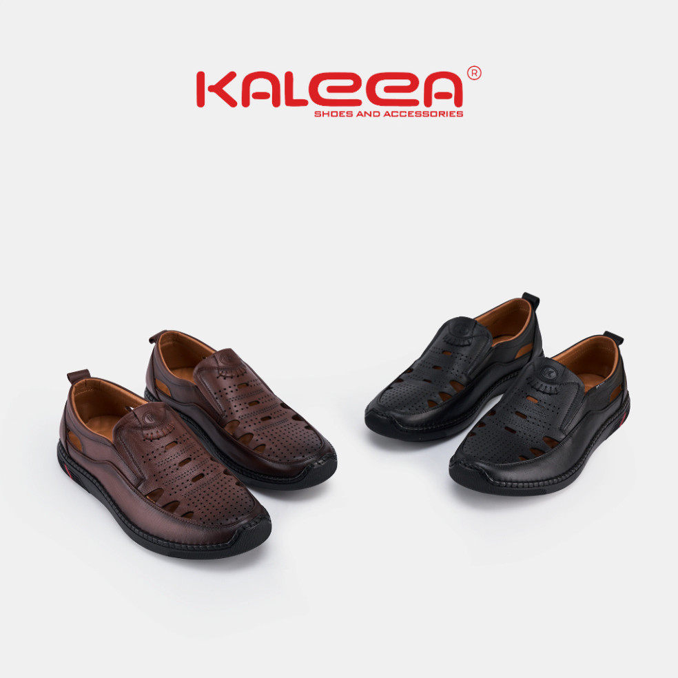 Kaleea: Giày Tây Nam Da Mềm Cao Cấp Thiết Kế Lỗ Thoáng Khí Nhẹ Êm Thoải Mái - GN08