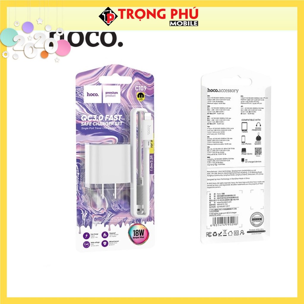 Bộ sạc Hoco C109 sạc nhanh rẻ - hot