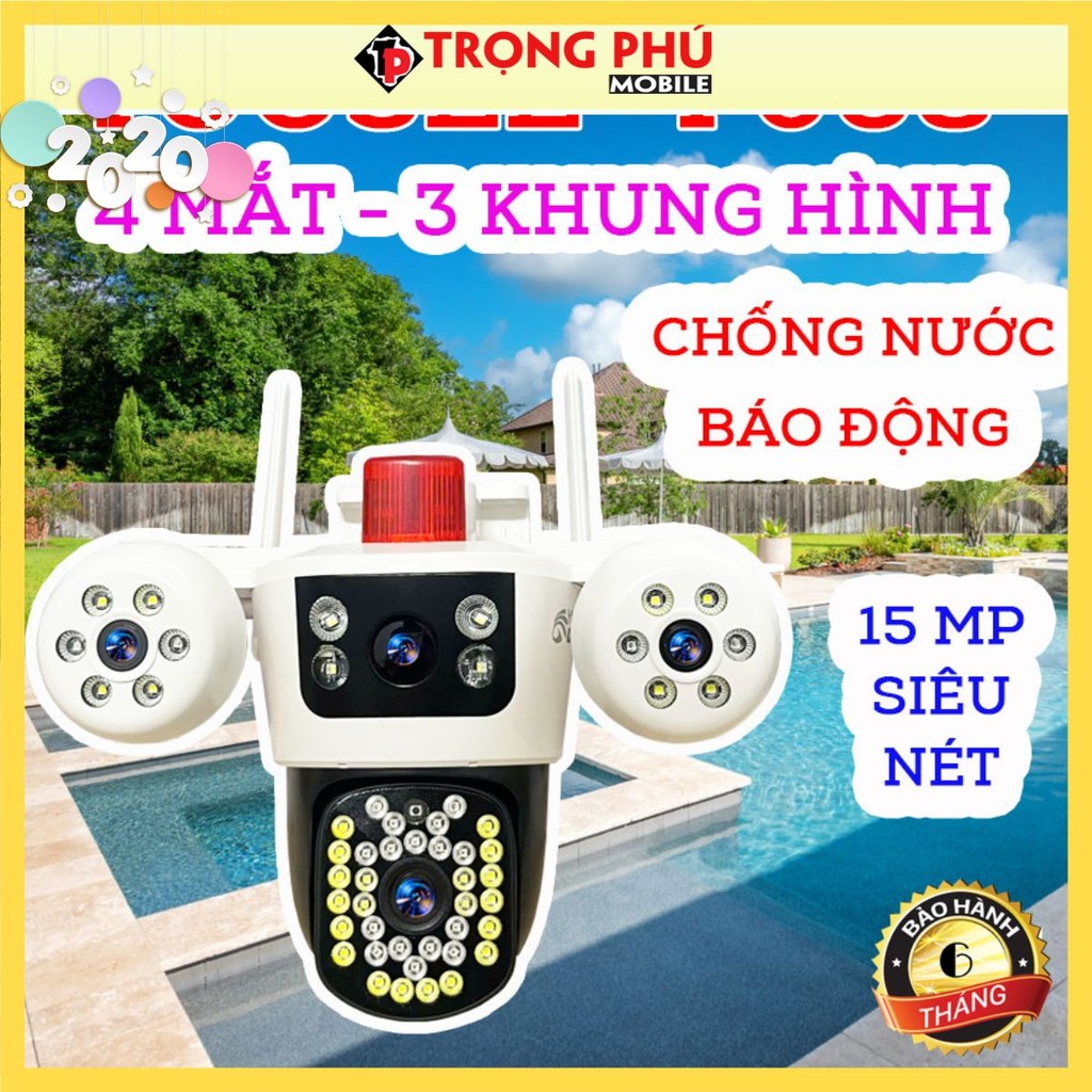 Camera Wifi 4 Mắt 3 Màn Hình Yoosee F068. 15MP - hot