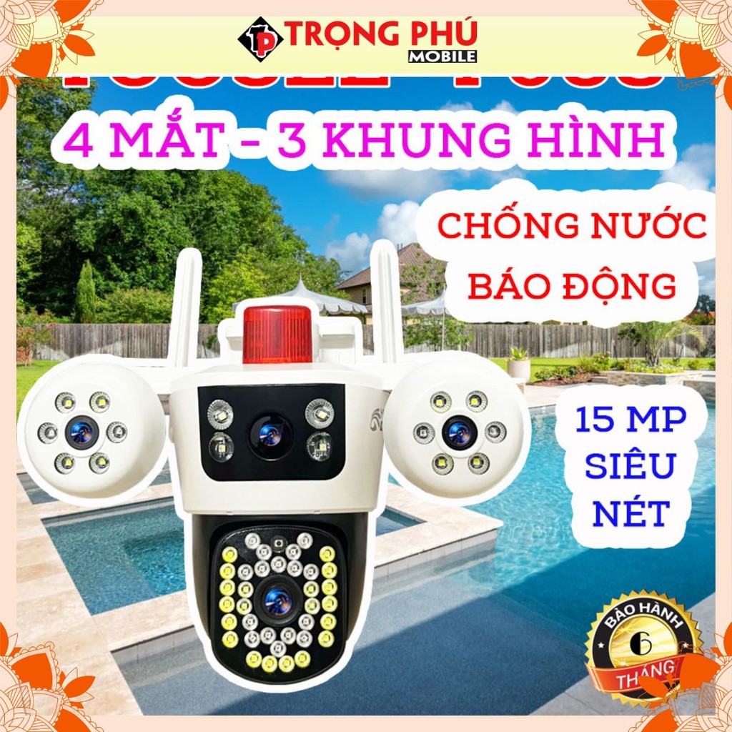 Camera Wifi 4 Mắt 3 Màn Hình Yoosee F068. 15MP - bán chạy