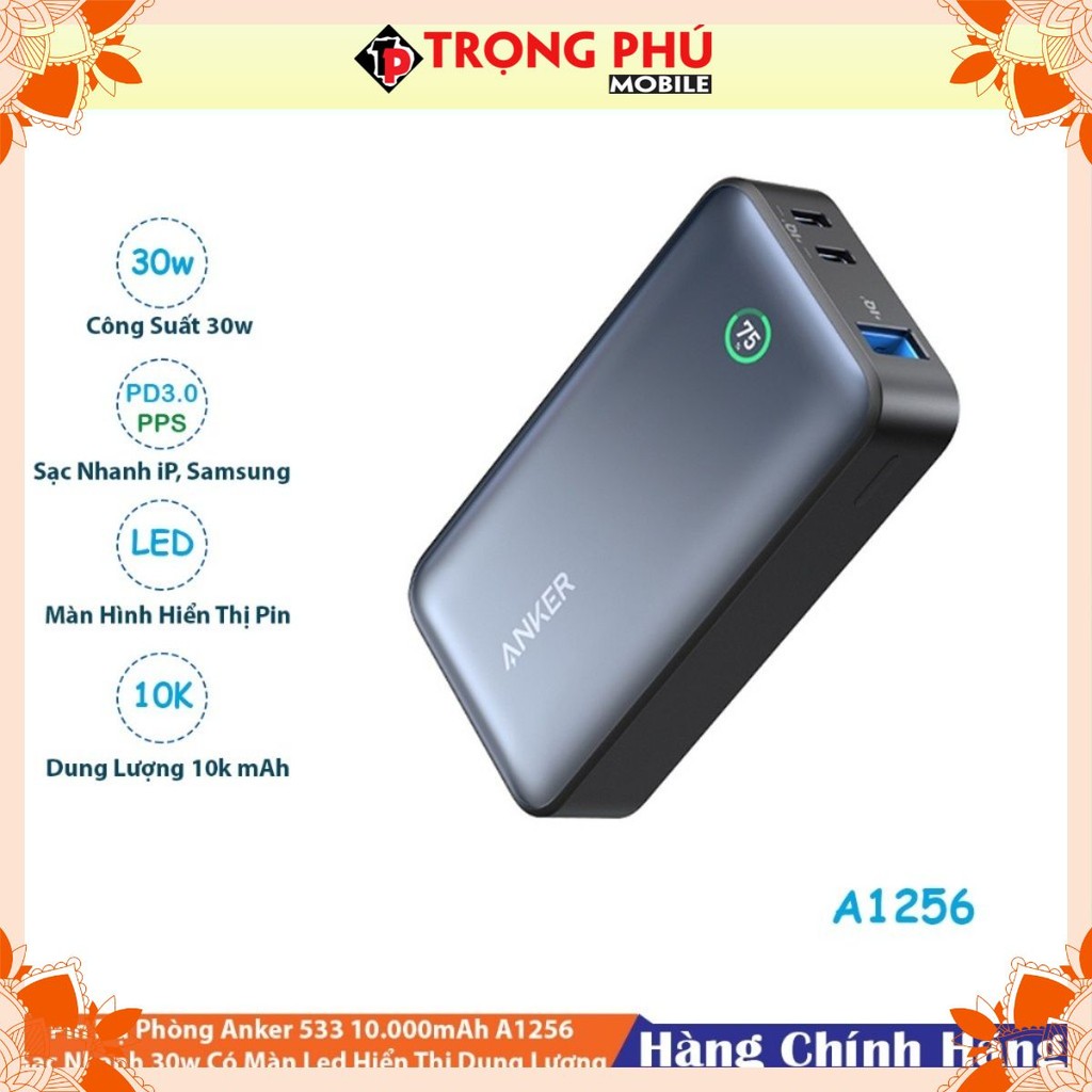 Sạc dự phòng Anker 533 2C1A 30W 10000mah hot