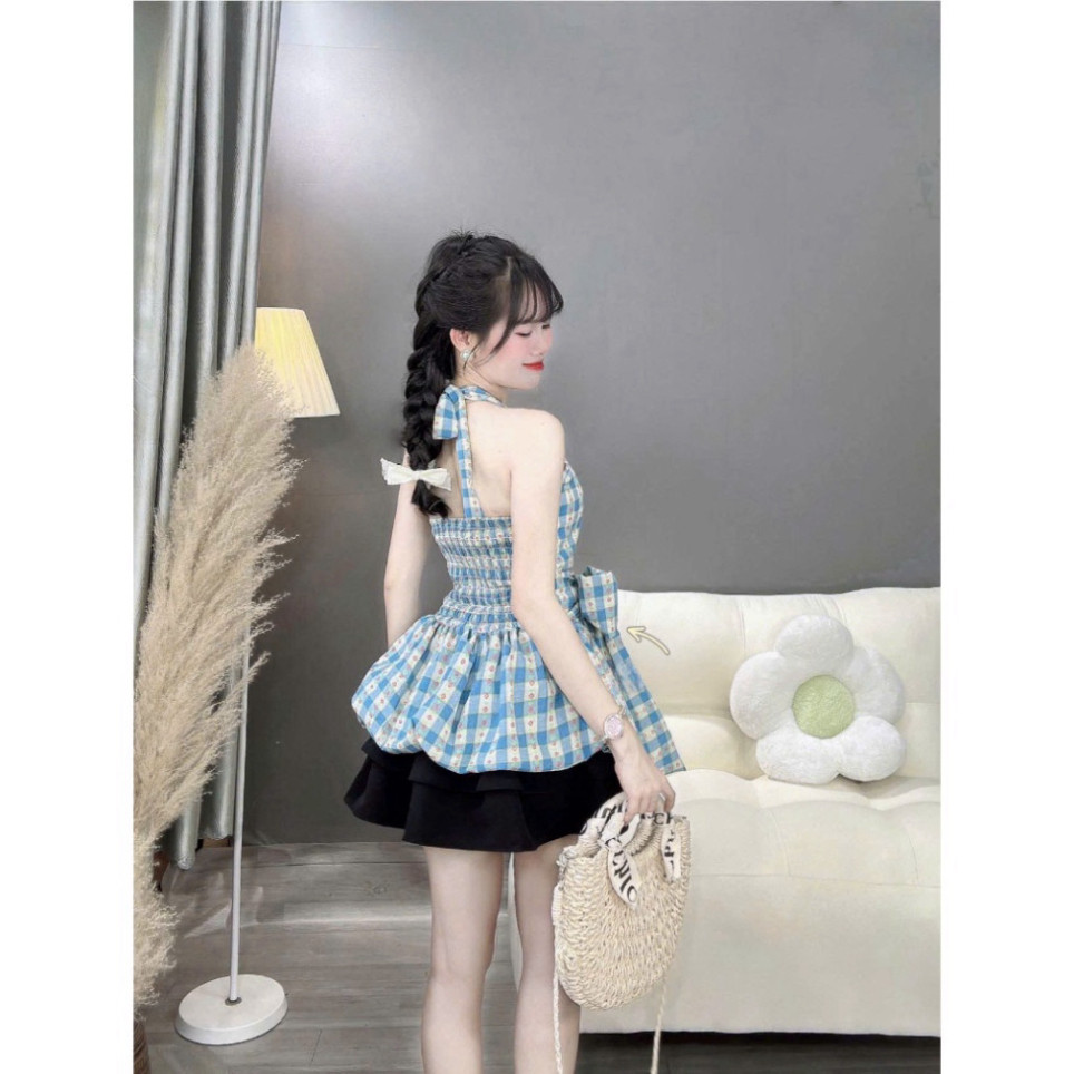 Yếm Nữ Xinh Xắn, Áo Yếm Kết Nơ Eo Mix Chân Váy Dáng Bí Sang Chảnh Hoàn Hảo Cho Ngày Đi Chơi Biển | BigBuy360 - bigbuy360.vn
