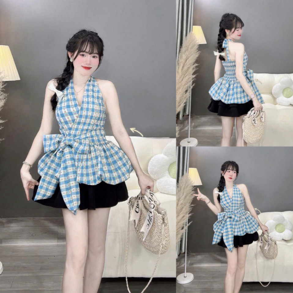 Yếm Nữ Xinh Xắn, Áo Yếm Kết Nơ Eo Mix Chân Váy Dáng Bí Sang Chảnh Hoàn Hảo Cho Ngày Đi Chơi Biển | BigBuy360 - bigbuy360.vn