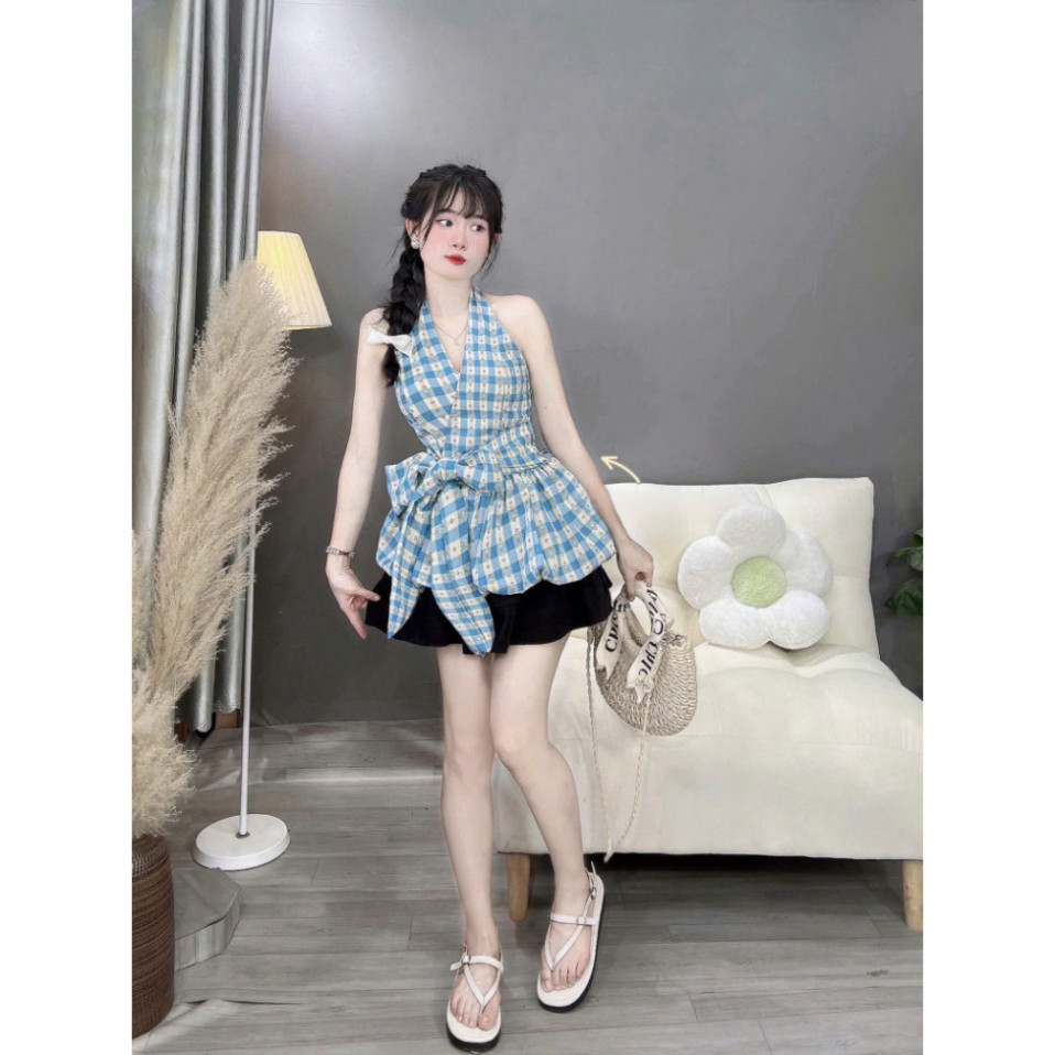 Yếm Nữ Xinh Xắn, Áo Yếm Kết Nơ Eo Mix Chân Váy Dáng Bí Sang Chảnh Hoàn Hảo Cho Ngày Đi Chơi Biển | BigBuy360 - bigbuy360.vn