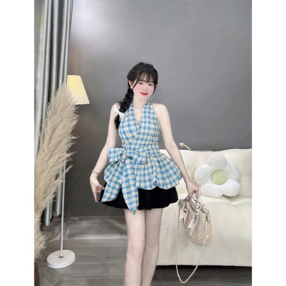 Yếm Nữ Xinh Xắn, Áo Yếm Kết Nơ Eo Mix Chân Váy Dáng Bí Sang Chảnh Hoàn Hảo Cho Ngày Đi Chơi Biển | BigBuy360 - bigbuy360.vn