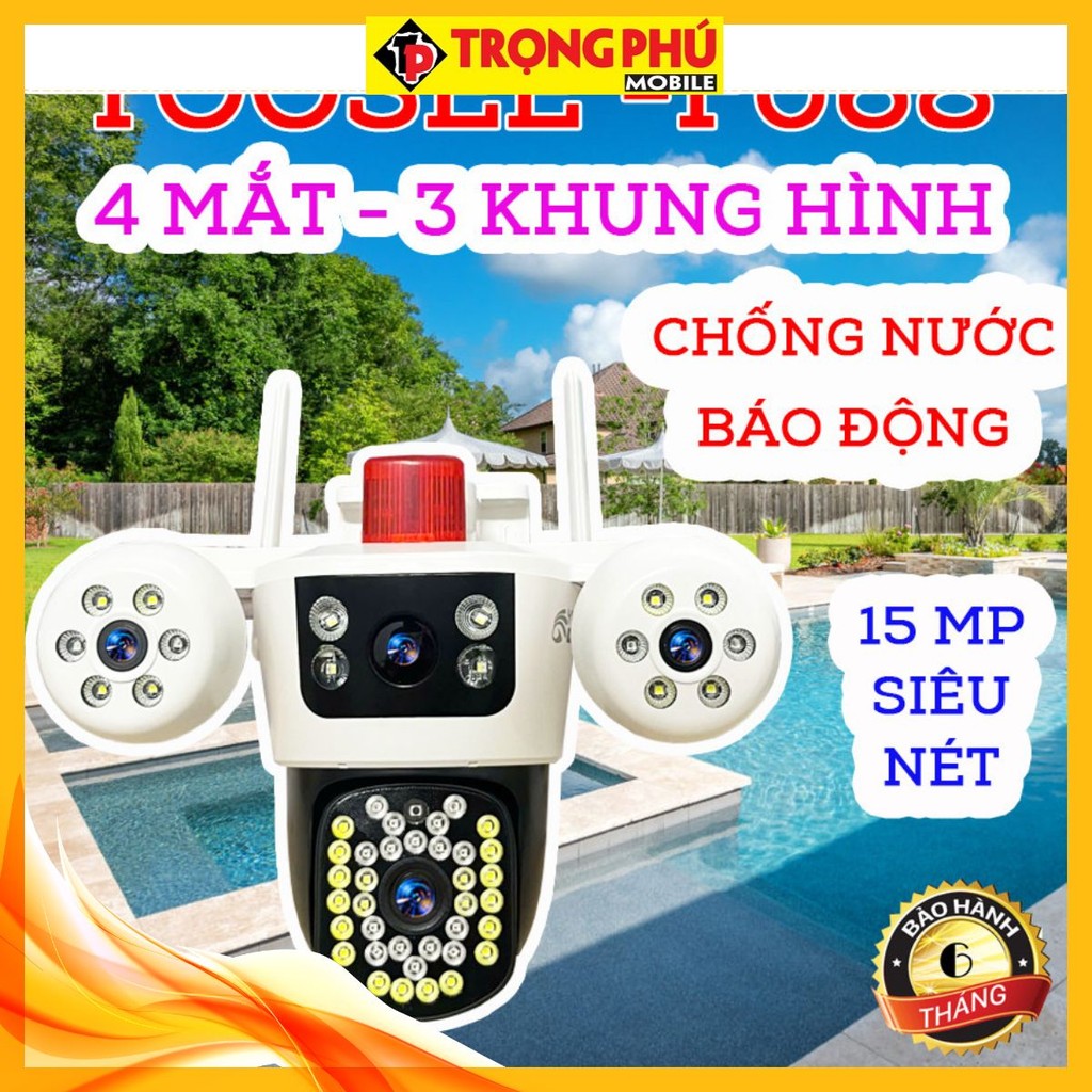 Camera Wifi 4 Mắt 3 Màn Hình Yoosee F068. 15MP - khuyễn mãi