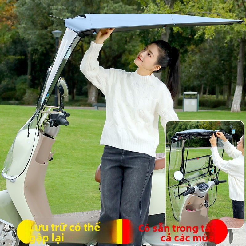 Ốp che mưa xe tay ga điện, ô che nắng xe đạp điện, ô xe máy, ốp che mưa xe tay ga điện mới, ốp che m