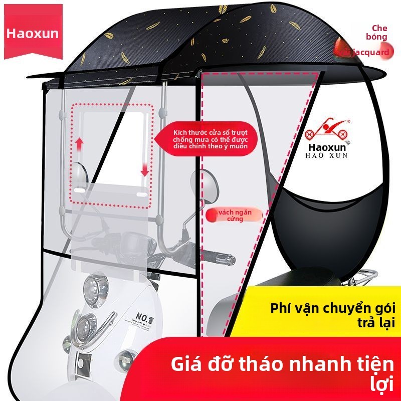 Áo che mưa xe tay ga điện, mẫu mới, che nắng xe đạp, kính chắn gió xe máy, ô che nắng cho xe đạp điệ