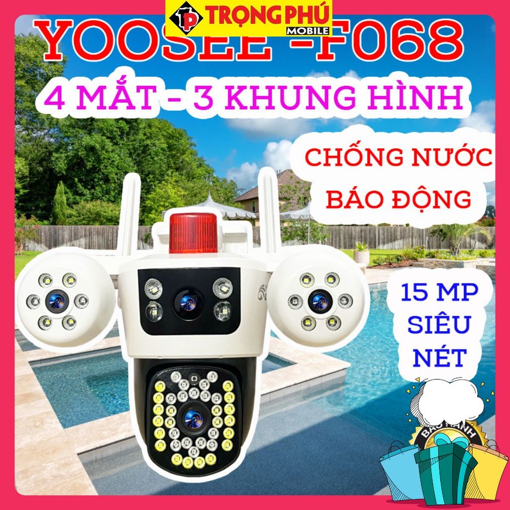 Camera Wifi 4 Mắt 3 Màn Hình Yoosee F068. 15MP - Giảm giá khủng