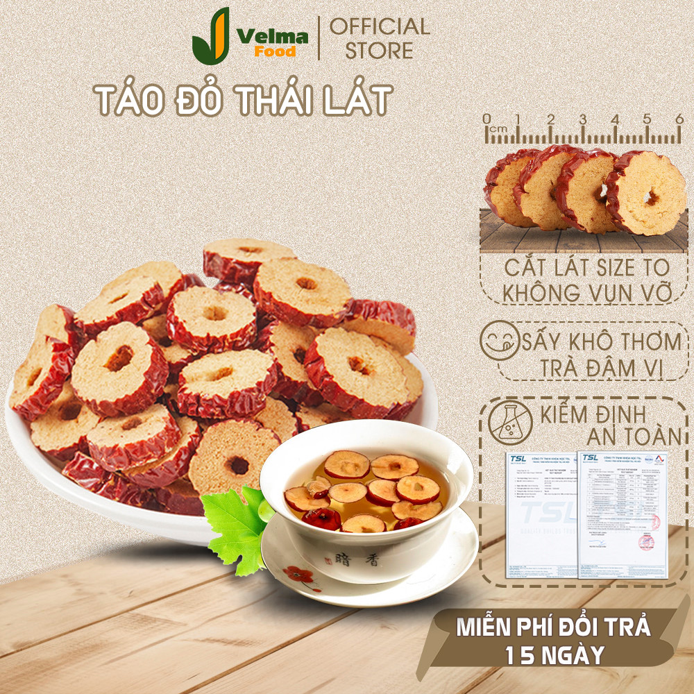 Táo đỏ Nhược Khương thái lát Velma Food, Táo Tân Cương giòn rụm, kiểm định an toàn