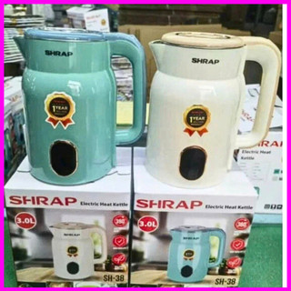 Ấm siêu tốc Sharp Mẫu Mới Model SH-38 Dung tích 3L Công suất 1500w Có tự ngắt khi sôi An toàn và Tiết kiệm điện - BOBI