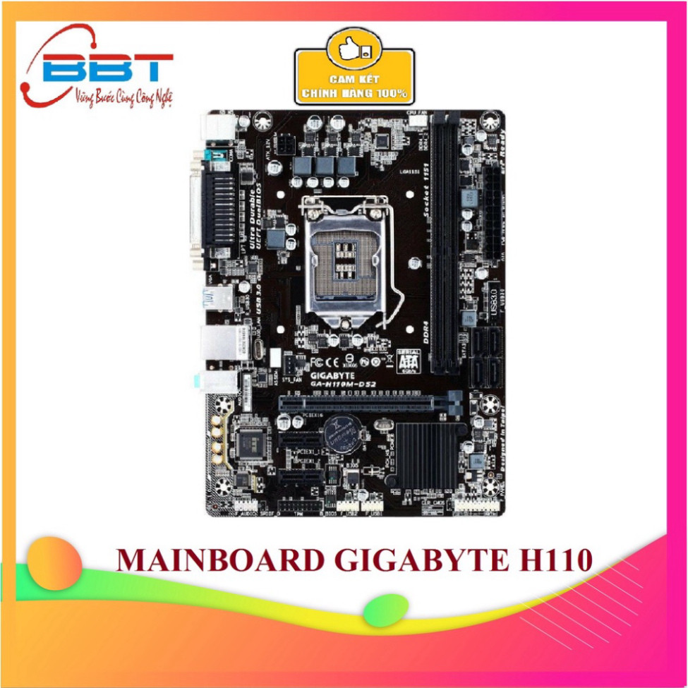 Main Giga H110 socket 1151 tháo máy văn phòng kèm chặn main