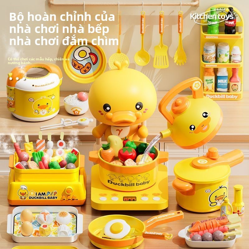Bộ đồ chơi nấu ăn cho bé vịt vàng