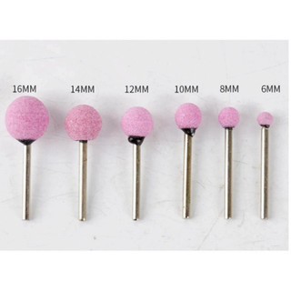 Mũi mài đá đầu tròn trục 3mm - đá mài mini hình tròn, kích thước 6/8/10/12/14/16mm cho các công việc chính xác.