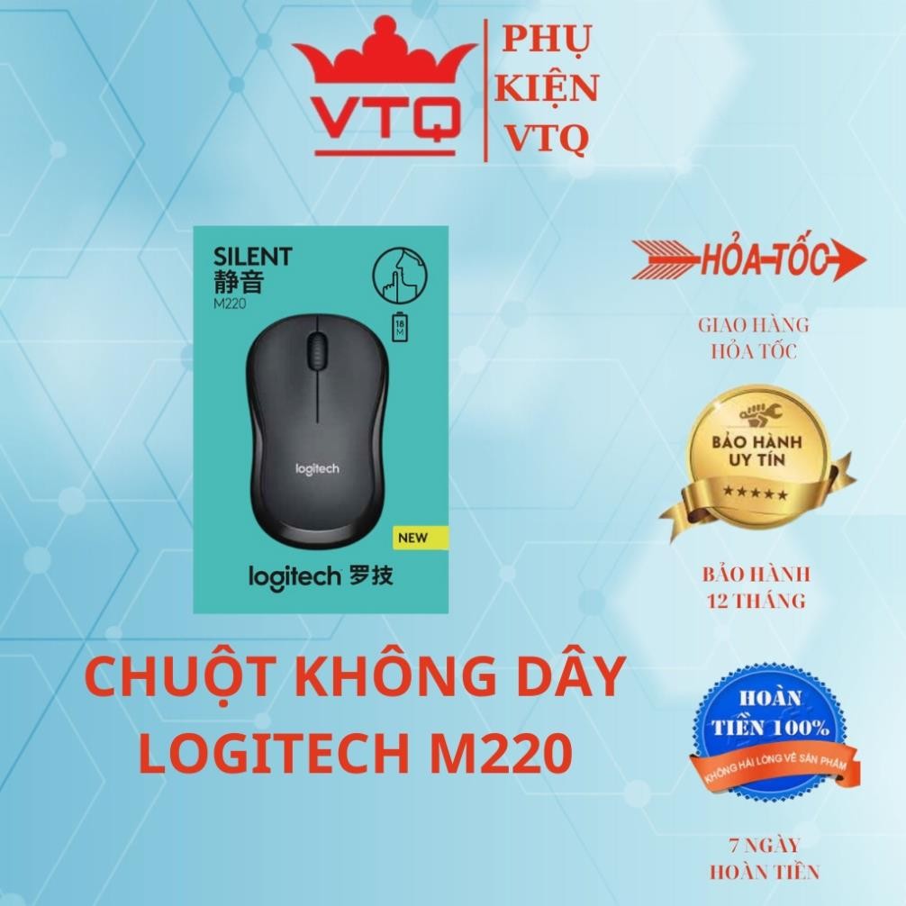 Chuột không dây Logitech HỒNG M220 Click Silent - giảm tiếng ồn, USB, phù hợp cho PC/ Laptop