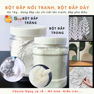 [ Gò Vấp ]  [ TÂM TÂM ] Bột đắp nổi tranh, Bột đắp nổi làm phù điêu 1kg , Bột nổi chữ trên trái dừa