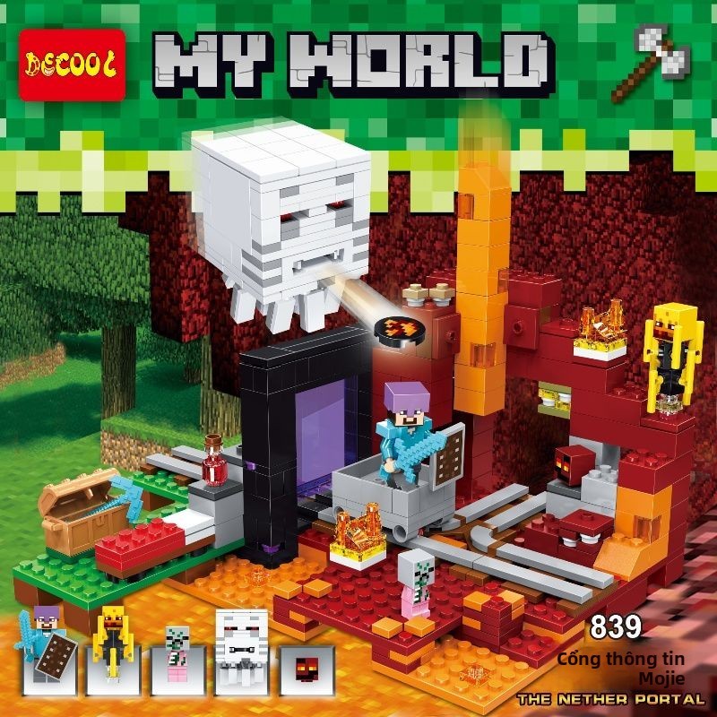 Tương thích với LEGO Blocks Minecraft Nether Portal Steve Ghost Portal Đồ chơi xây dựng giáo dục Sản