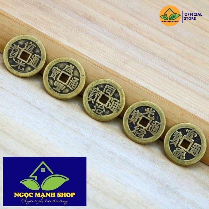 Đồng xu ngũ đế, xu phong thủy tài lộc, xin đài âm dương loại dày xịn (NGOC MANH SHOP)
