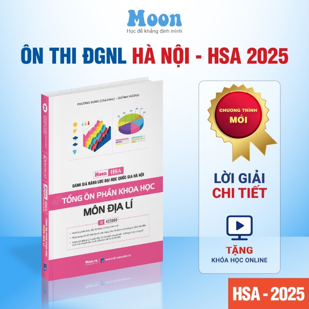 Sách ôn thi đánh giá năng lực Hà Nội Tổng ôn phần Khoa Học - môn Địa Lý - [ HSA 2026 ]- MB