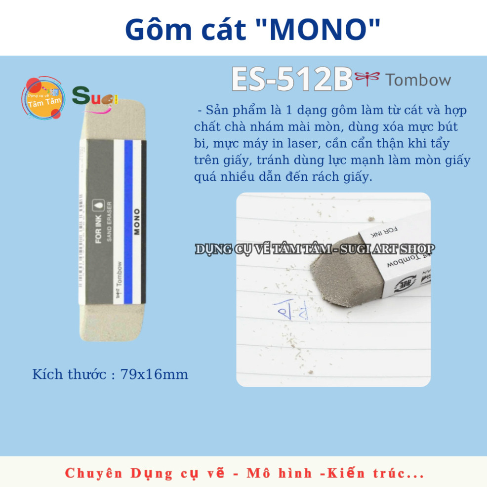 [ Gò Vấp ]  [ TÂM TÂM ] Gôm cát Tombow, Tombow Mono Colored Pencil Eraser - Gôm xóa bút mực