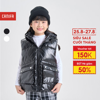  Áo khoác gile chần bông bé gái CANIFA không tay có mũ chống nước siêu ấm 1OT24C002 
