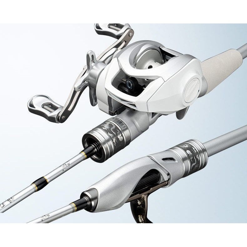 Comeron Mini Golf Lưỡi Bạc Sọc Trắng UL Bộ cần câu Micro Lure cho câu cá, bao gồm cần câu miệng và b