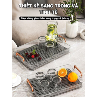 Khay úp cốc ly, khay trà nhựa acrylic cao cấp chịu nhiệt vệ sinh dễ dàng sử dụng phòng khách sang trọng lịch sự Gobi