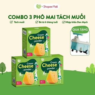 Combo 3 hộp phô mai tách muối Mămmy dạng bột rắc cơm, cháo cho bé ăn dặm, hộp 10 ống (3g/ ống)