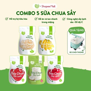 Combo 5 sữa chua sấy cho bé Mămmy nguyên chất, táo, tổ yến, dâu, chuối hỗ trợ tiêu hóa bé từ 6 tháng