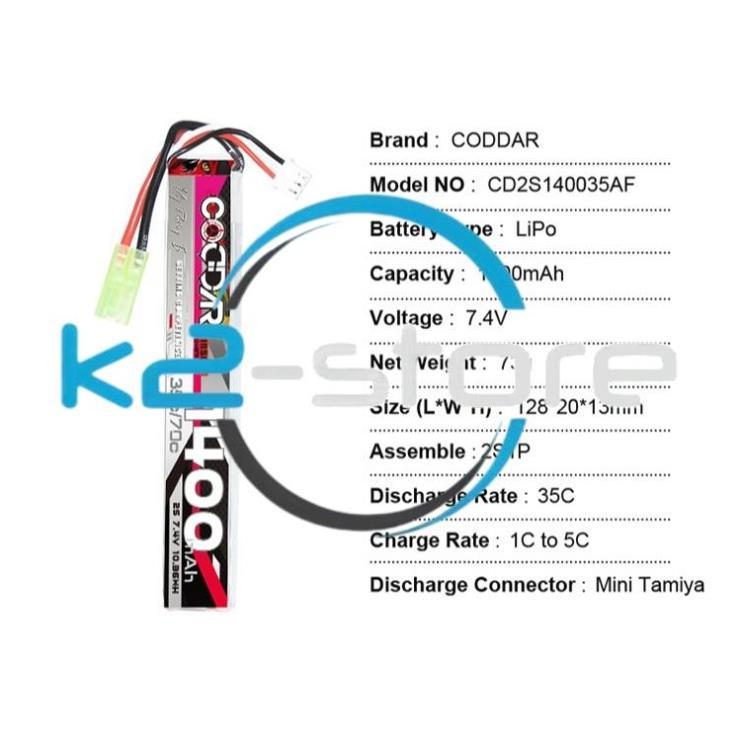 [K2 Store] Phụ kiện đồ chơi mô hình CODDAR 1400mAh/35C/7.4V