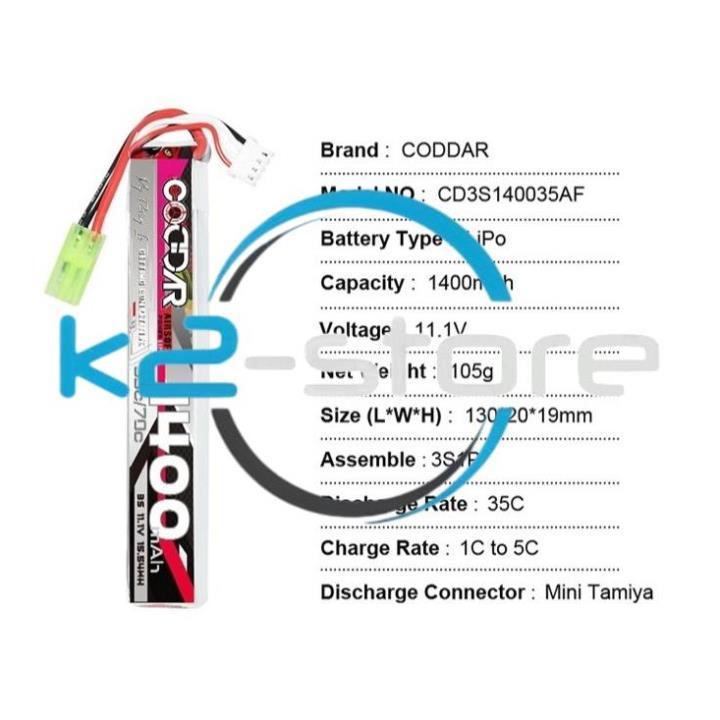 [K2 Store] Phụ kiện đồ chơi mô hình CODDAR 1400mAh/35C/11.1V