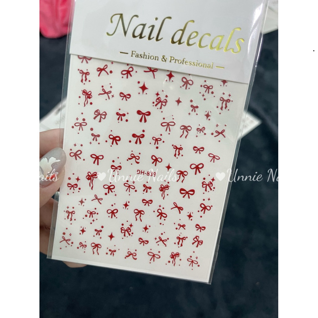 Phụ kiện nails chính hãng - Combo 10 , 20 tấm sticker 3D - Unnie Nails