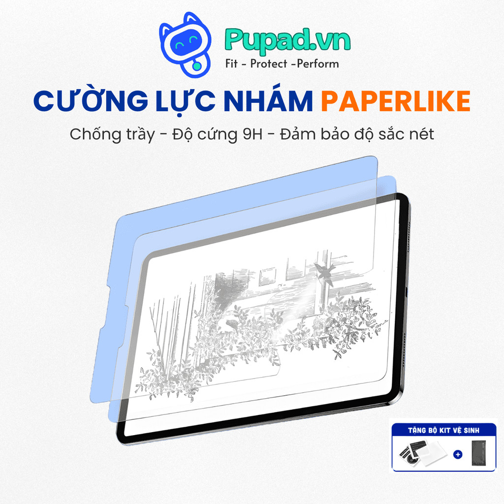 Kính Cường Lực Paperlike iPad Pupad 2in1 | Bảo Vệ & Viết Vẽ Như Giấy, Dùng Cho iPad Pro/Air/Mini/Gen