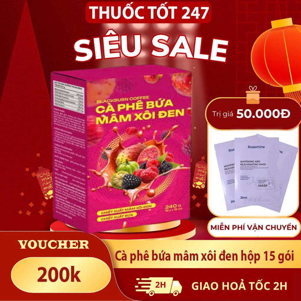 Cà Phê Bứa Mâm Xôi Đen Cà Phê Lê Gâi Mâm Xôi Đỏ Hộp 15 Gói Cafe mâm xôi mới TT247