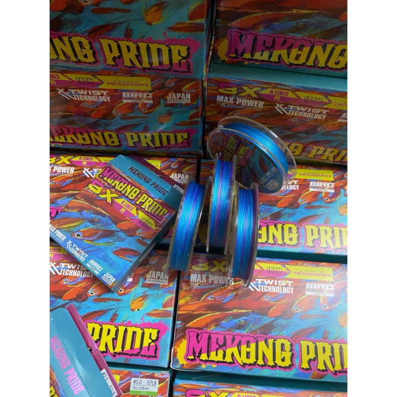 Dây dù pe X8 7 màu  MeKong PRIDE, dù x4 MeKong Pride 100m gahayyyy gyjjj