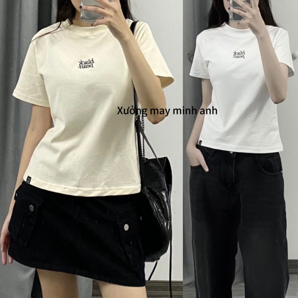 Áo Cộc Nữ Thêu BLACK PEARL Chất Cotton Loại 1 Siêu Mềm Mát MA003