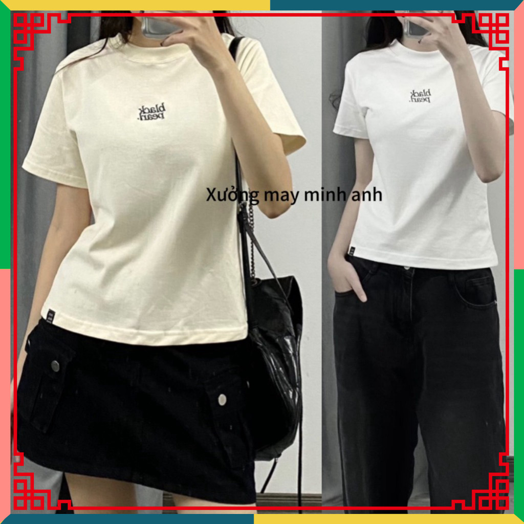 Áo Cộc Nữ Thêu BLACK PEARL Chất Cotton Loại 1 Siêu Mềm Mát MA003