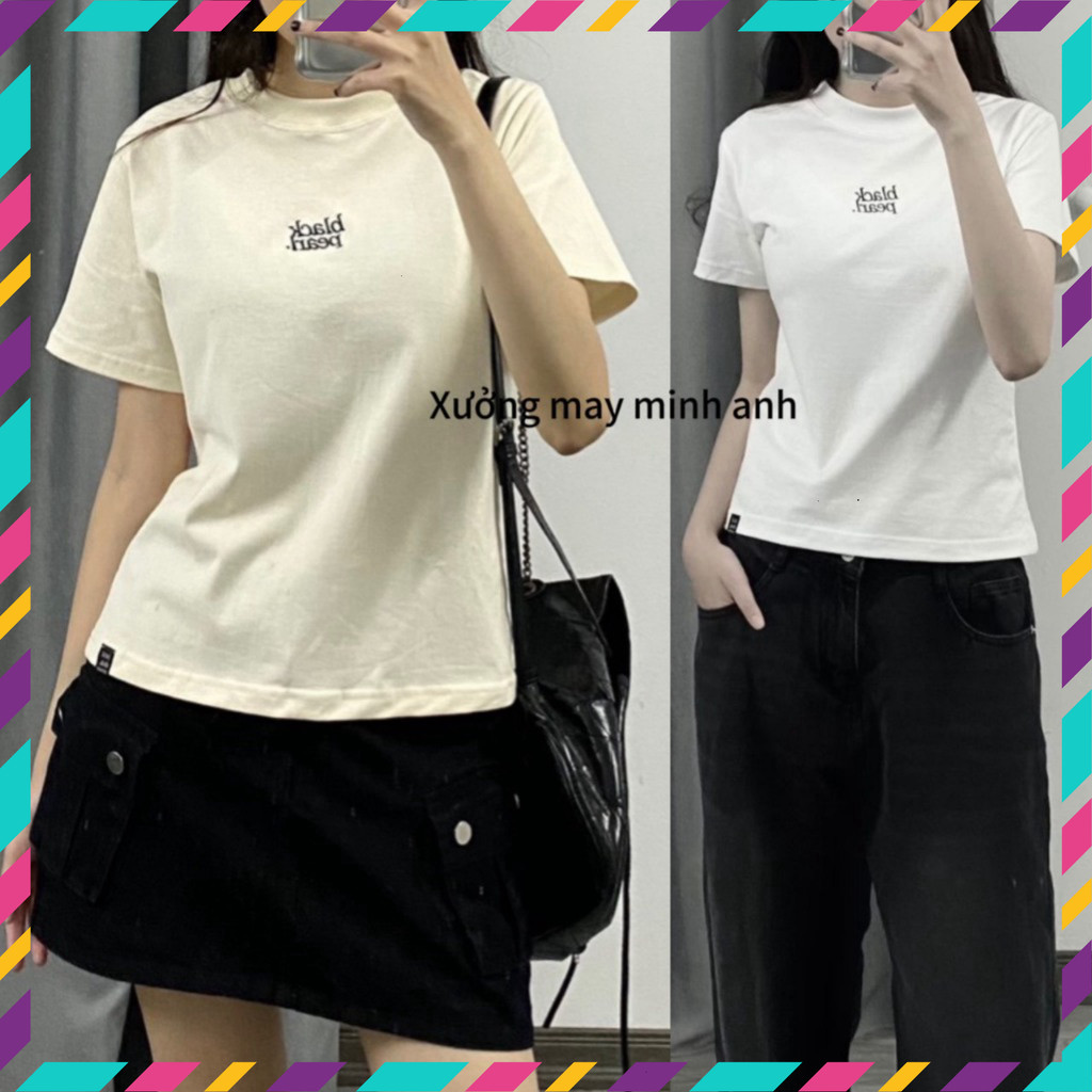 Áo Cộc Nữ Thêu BLACK PEARL Chất Cotton Loại 1 Siêu Mềm Mát MA003