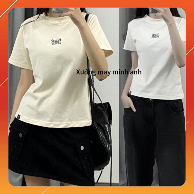 Áo Cộc Nữ Cotton Thêu Đơn Giản Chất Mềm MA003 Size S-XXL