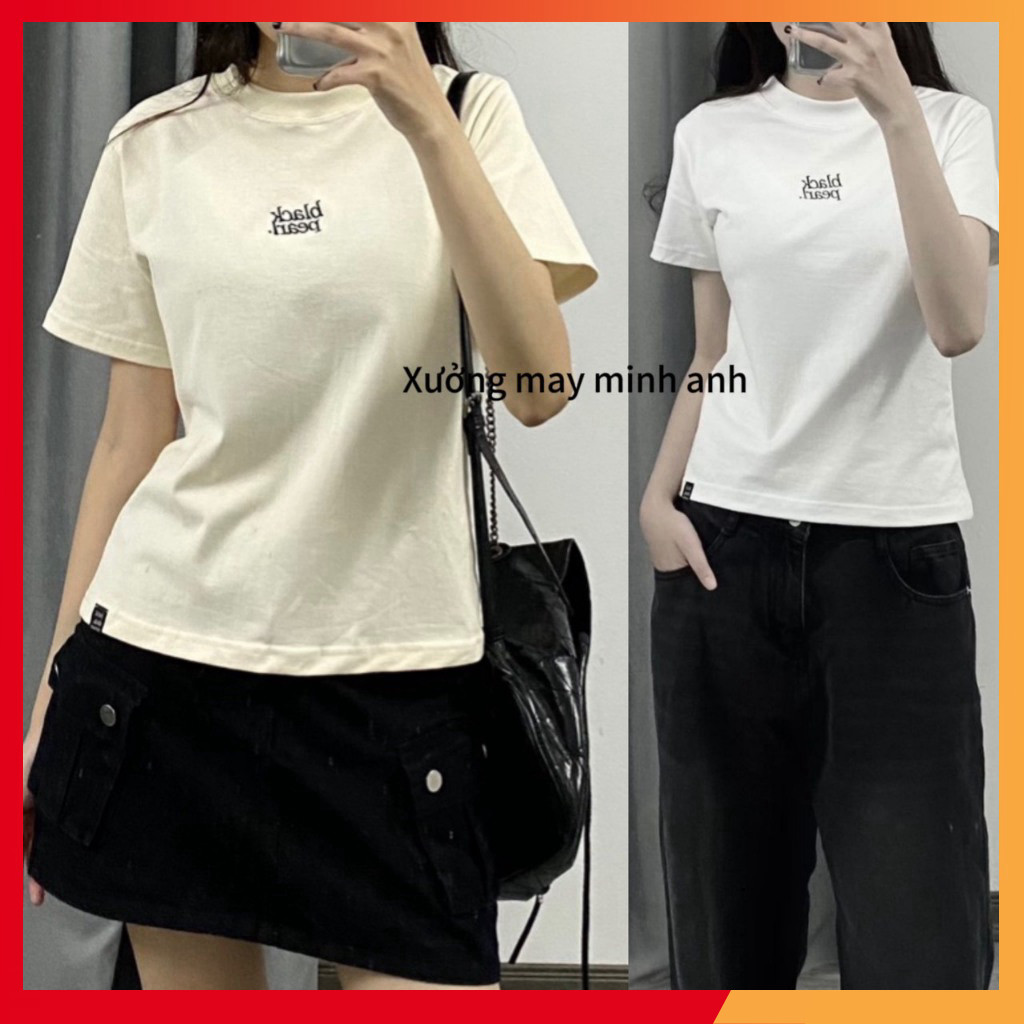 Áo Cộc Nữ cotton Thêu Black Pearl Mềm Mát MA003