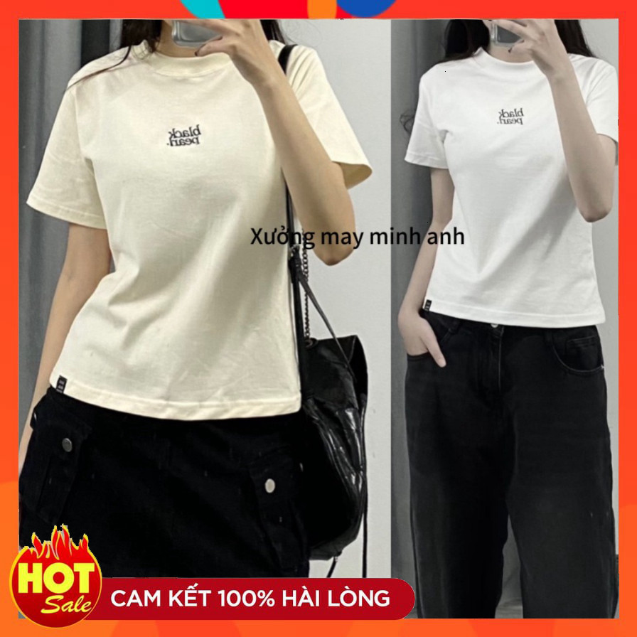 Áo Cộc Nữ Cotton Thêu Đơn Giản Chất Mềm MA003 Size S-XXL