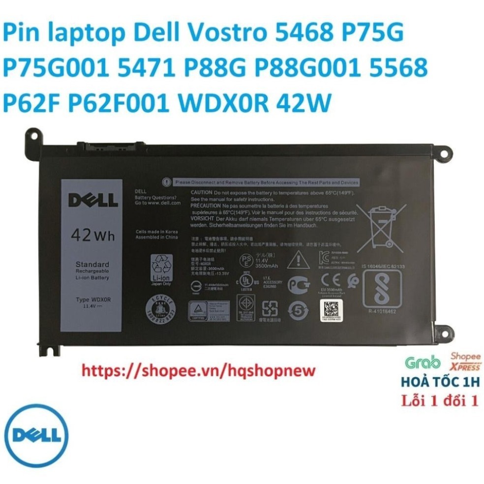 ⚡️ Pjn laptop Dell Vostro 5468 P75G P75G001 5471 P88G P88G001 5568 P62F P62F001 WDX0R 42W